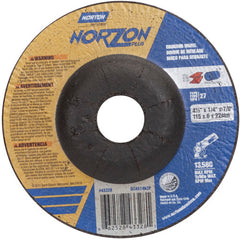 ‎4-1/2″ × 1/4″ × 7/8″ NorZon Plus Non-Woven Depressed Center Wheel Type 27 - Exact Industrial Supply