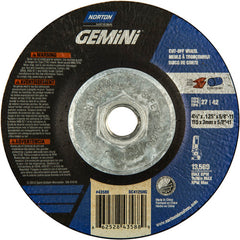 ‎4-1/2 x .125 × 5/8 - 11″ Gemini Cutting Wheel A 24 T BDA3 Type 27/42 - Exact Industrial Supply