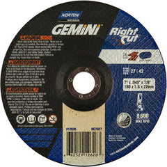 7″ × 0.060″ × 7/8″ Gemini Non-Woven Depressed Center Wheel Type 27 - Exact Industrial Supply