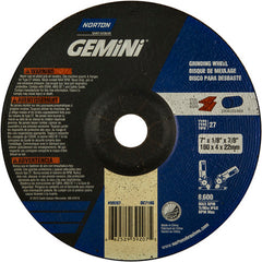 7 × 1/8 × 7/8″ Gemini Long Life Grinding Wheel A 24 R Type 27 - Exact Industrial Supply