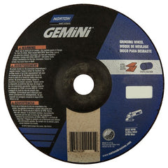 7″ × 1/4″ × 7/8″ Gemini Non-Woven Depressed Center Wheel Type 28 Saucer Aluminum Oxide - Exact Industrial Supply