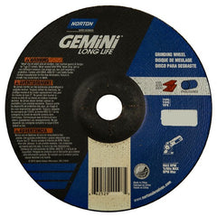 7 × 1/4 × 7/8″ Gemini Long Life Grinding Wheel A 24 R Type 27 - Exact Industrial Supply
