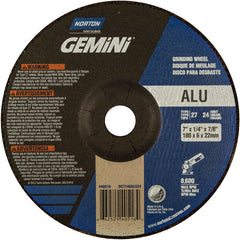7″ × 1/4″ × 7/8″ Gemini Non-Woven Depressed Center Wheel Type 27 24 Grit Aluminum Oxide - Exact Industrial Supply