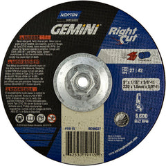 9″ × 0.060″ × 5/8″ Gemini Non-Woven Depressed Center Wheel Type 27 - Exact Industrial Supply