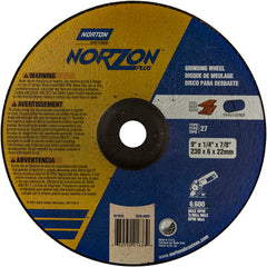 9″ × 1/4″ × 7/8″ NorZon Plus Non-Woven Depressed Center Wheel Type 27 - Exact Industrial Supply