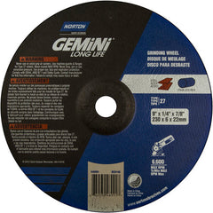 9″ × 1/4″ × 7/8″ Gemini Non-Woven Depressed Center Wheel Type 27 20 Case - Exact Industrial Supply