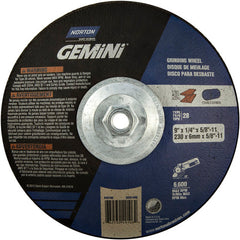 9″ × 1/4″ × 5/8″ Gemini Non-Woven Depressed Center Wheel Type 28 Saucer - Exact Industrial Supply