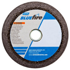 4″ / 3″ × 2″ × 5/8″-11 Snagging Wheel Blue Fire Type 11 Flaring Cup 16 Grit - Exact Industrial Supply