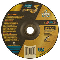 7″ × 1/4″ × 7/8″ - T27 - Quantum 3 Depressed Center Wheel - Exact Industrial Supply