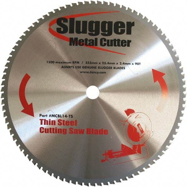 Fein - 14" Diam, 1" Arbor Hole Diam, 90 Tooth Wet & Dry Cut Saw Blade - Carbide-Tipped, Standard Round Arbor - Exact Industrial Supply