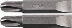 Irwin - 1/4" Drive, #3 Slotted Screwdriver Bit - 1-1/2" OAL - Exact Industrial Supply