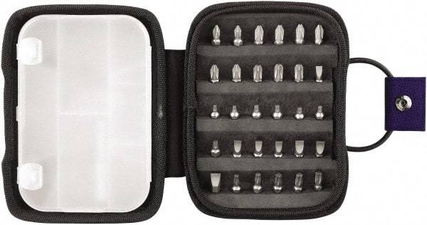 Irwin - 31 Piece, 1/4" Drive Screwdriver Bit Set - #1 to #3 Phillips, 0.05 to 1/4" Hex, 1.27 to 10mm Hex, T15 to T30 Torx, #1 to #3 Square Recess - Exact Industrial Supply