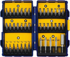 Irwin - 40 Piece, 1/4" Drive Screwdriver Bit Set - #1 to #3 Phillips, 0.05 to 1/4" Hex, 1.27 to 10mm Hex, T10 to T40 Torx - Exact Industrial Supply