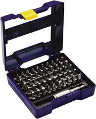 Irwin - 51 Piece, 1/4" Drive Screwdriver Insert Bit Set - #1 to #3 Phillips, 0.05 to 1/4" Hex, 1.27 to 10mm Hex, T10 to T40 Torx, #1 to #3 Square Recess - Exact Industrial Supply