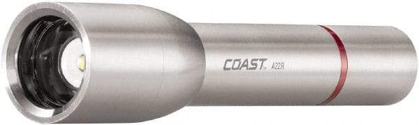 Coast Cutlery - White LED Bulb, 340 Lumens, Industrial/Tactical Flashlight - Silver Stainless Steel Body, 3 AA Batteries Included - Exact Industrial Supply