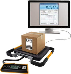 Dymo - 15" Base, 400 Lb Capacity, Digital Scale - 0.5 Lb Graduation, USB, 120 Volt Adapter or (3) AAA Batteries - Exact Industrial Supply
