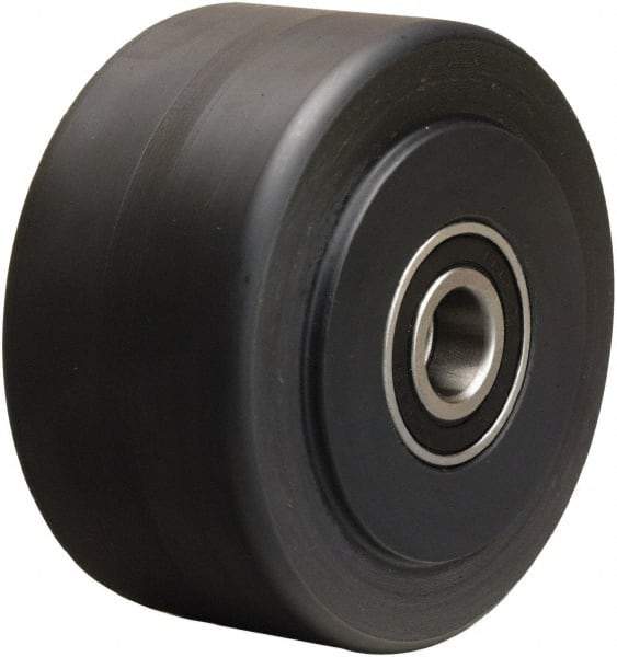 Hamilton - 4 Inch Diameter x 2 Inch Wide, Nylon Caster Wheel - 2,000 Lb. Capacity, 2-1/4 Inch Hub Length, 1/2 Inch Axle Diameter, Stainless Steel Precision Ball Bearing - Exact Industrial Supply