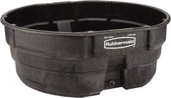 Rubbermaid - 300 Gallon Black Oval Plastic Stock Tank - 25" High x 69" Diam - Exact Industrial Supply