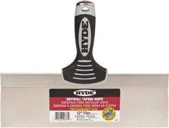 Hyde Tools - 12" Wide Flexible Blade Stainless Steel Joint Knife - Flexible, Plastic Overmold Handle - Exact Industrial Supply