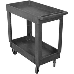 Wesco Industrial Products - 500 Lb Capacity, 17-3/8" Wide x 34-1/4" Long x 32-1/2" High Service Cart - 2 Shelf, Plastic, TPR Casters - Exact Industrial Supply