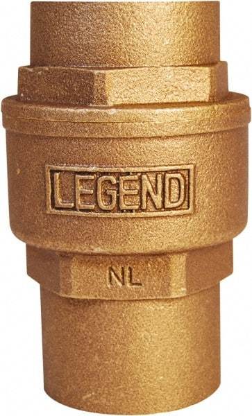 Legend Valve - 1/2" Lead Free Bronze Check Valve - Inline, C x C Sweat, 250 WOG - Exact Industrial Supply