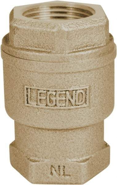 Legend Valve - 1" Lead Free Bronze Check Valve - Inline, FNPT x FNPT, 250 WOG - Exact Industrial Supply