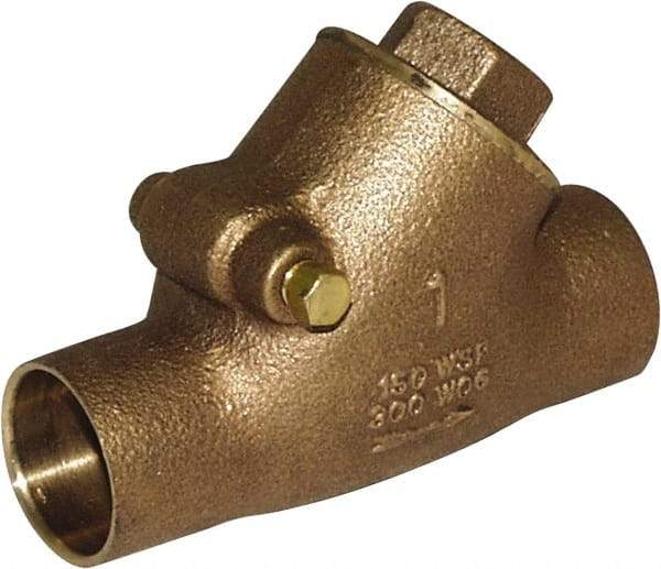 Legend Valve - 1/2" Lead Free Bronze Check Valve - Y-Pattern, C x C Sweat, 300 WOG - Exact Industrial Supply