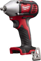 Milwaukee Tool - 3/8" Drive 18 Volt Pistol Grip Cordless Impact Wrench & Ratchet - 0 to 2,200 RPM, 0 to 3,200 BPM, 167 Ft/Lb Torque, Lithium-Ion Batteries Not Included - Exact Industrial Supply