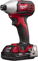 Milwaukee Tool - 18 Volt, 1/4" Drive, 125 Ft/Lb Torque, Cordless Impact Driver - Pistol Grip Handle, 2750 RPM, 2 Lithium-Ion Batteries Included - Exact Industrial Supply