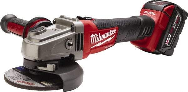 Milwaukee Tool - 4-1/2 & 5" Wheel Diam, 8,500 RPM, Cordless Angle & Disc Grinder - 5/8-11 Spindle, 18 Volts - Exact Industrial Supply