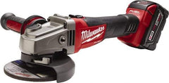 Milwaukee Tool - 4-1/2 & 5" Wheel Diam, 8,500 RPM, Cordless Angle & Disc Grinder - 5/8-11 Spindle, 18 Volts - Exact Industrial Supply