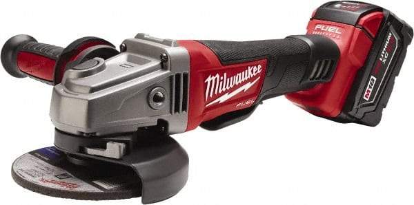 Milwaukee Tool - 4-1/2 & 5" Wheel Diam, 8,500 RPM, Cordless Angle & Disc Grinder - 5/8-11 Spindle, 18 Volts - Exact Industrial Supply