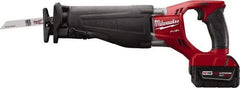 Milwaukee Tool - 18V, 0 to 3,000 SPM, Cordless Reciprocating Saw - 1-1/8" Stroke Length, 18-1/2" Saw Length, 2 Lithium-Ion Batteries Included - Exact Industrial Supply