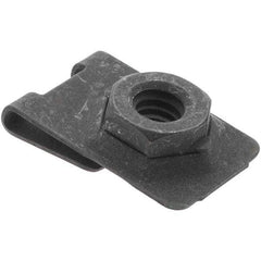 Value Collection - 1/4-20 Screw, 0.032 to 0.093" Thick, Spring Steel J Nut - 1/2" Center Edge, Black Phosphate Finish - Exact Industrial Supply