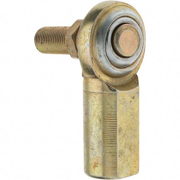 Value Collection - Female Spherical Rod End with Stud - 3/8-24, Steel with Steel Raceway - Exact Industrial Supply