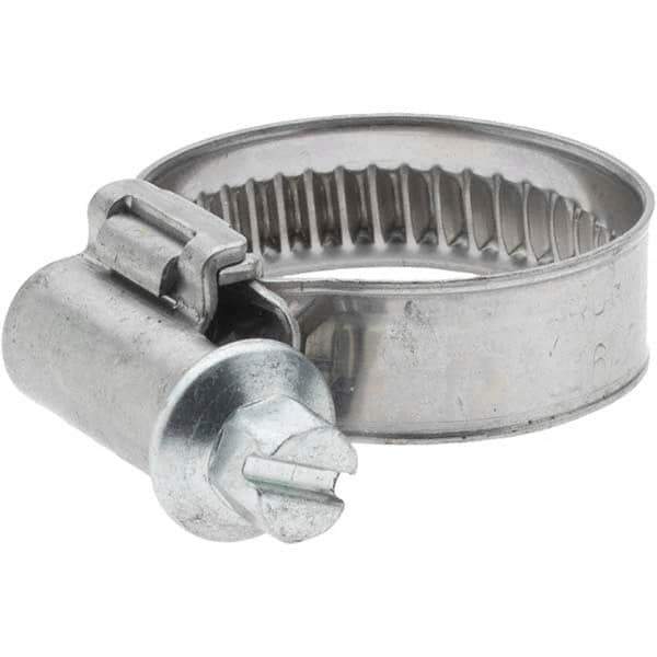 Value Collection - 16 to 25mm Diam, Stainless Steel Worm Drive Clamp - 9mm Wide - Exact Industrial Supply