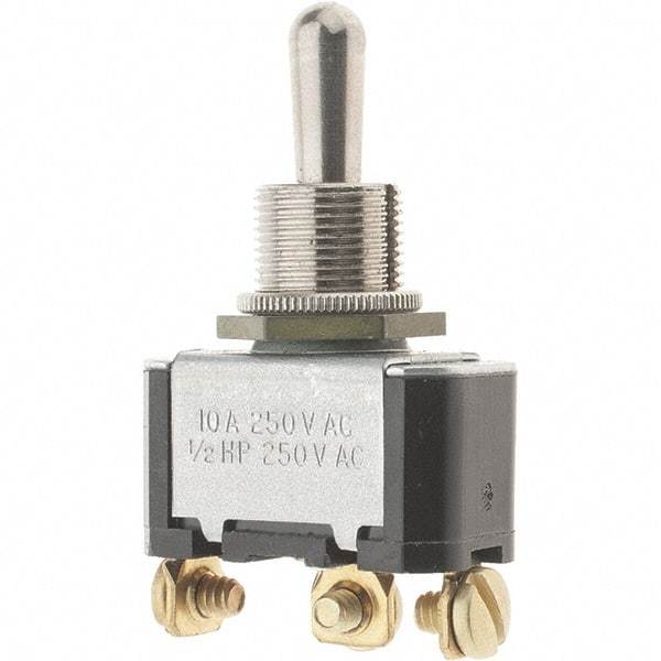 Value Collection - SPDT On-Off-On Toggle Switch - Screw Terminal, Bat Handle Actuator - Exact Industrial Supply