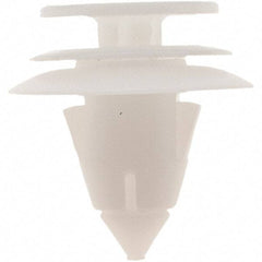 Value Collection - 9mm Hole Diam, 21mm OAL, Ratchet Shank, Nylon Panel Rivet - 15mm Length Under Head, 9mm Material Thickness - Exact Industrial Supply