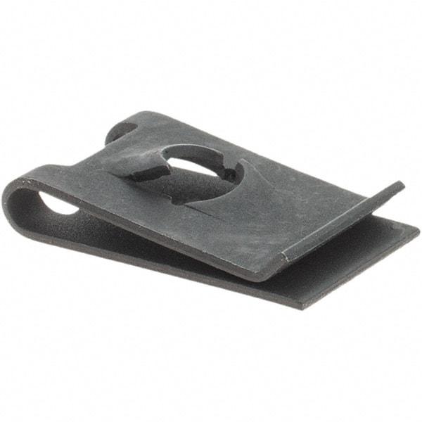 Value Collection - #10 Screw, 0.025 to 0.064" Thick, Spring Steel U Nut - Black Phosphate Finish - Exact Industrial Supply