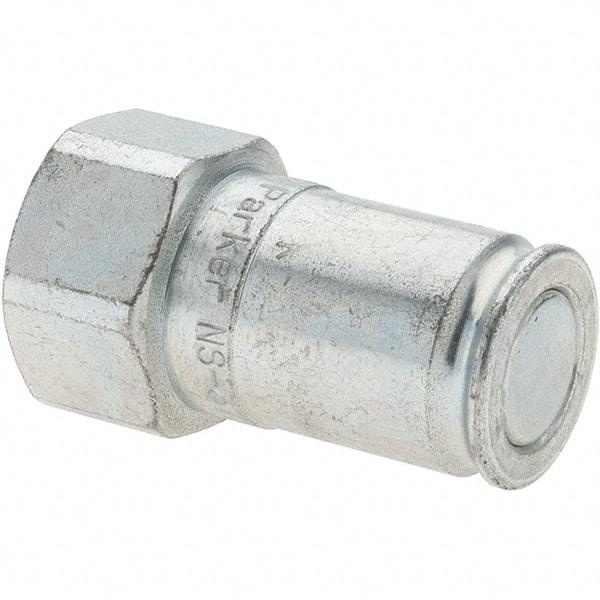 Parker - 3/8-18 NPSF Steel Hydraulic Hose Coupler - 2,500 psi, -6 Hose Size, 3/8" Hose Diam - Exact Industrial Supply