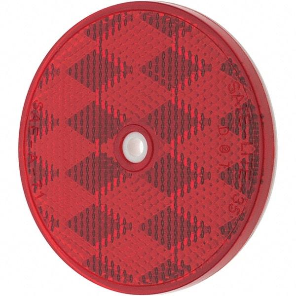 Value Collection - 3" Diam, Red Lens & Reflector - Acrylic - Exact Industrial Supply