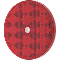 Value Collection - 3" Diam, Red Lens & Reflector - Acrylic - Exact Industrial Supply