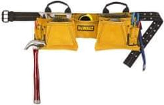 DeWALT - 29 to 46" Waist Apron - 12 Pocket, Yellow, Leather - Exact Industrial Supply
