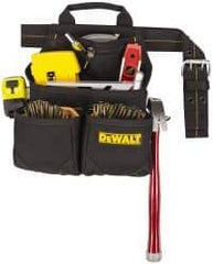 DeWALT - 29 to 46" Waist Nail & Tool Pouch - 6 Pocket, Black, Polyester - Exact Industrial Supply