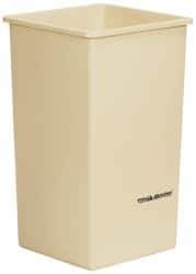 PRO-SOURCE - 14 Qt Beige Rectangle Trash Can - Polyethylene, 12-1/4" High x 8-1/4" Long x 11-1/4" Wide - Exact Industrial Supply