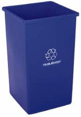 25 Gal Rectangle Blue Recycling Container Polyethylene