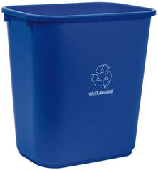 PRO-SOURCE - 28 Qt Blue Rectangle Recycling Container - Polyethylene, 15" High x 10-1/2" Long x 15" Wide - Exact Industrial Supply