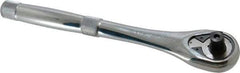 Proto - 1/2" Drive Pear Head Quick-Release Ratchet - Chrome Finish, 10-1/2" OAL, 45 Gear Teeth, Standard Head - Exact Industrial Supply