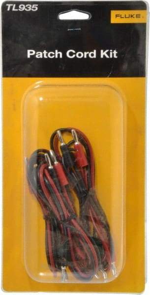 Fluke - Black/Red Electrical Test Equipment Patch Cord Set - Use with Test Equipment - Exact Industrial Supply