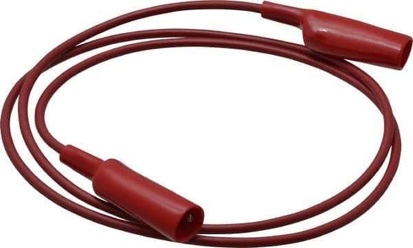 Pomona - Red Electrical Test Equipment Patch Cord - Use with Alligators Test Clips - Exact Industrial Supply